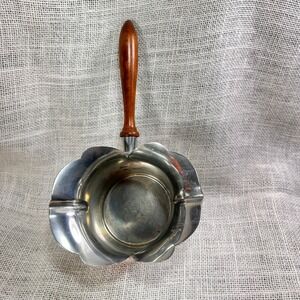 Danish Queen Pewter Butter Warmer Pot Wood Handle Sauce Chocolate Melting USA